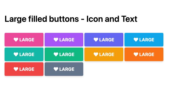TailwindCSS Large Filled Buttons - Icon and Text