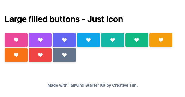 TailwindCSS Large Filled Buttons - Just Icon