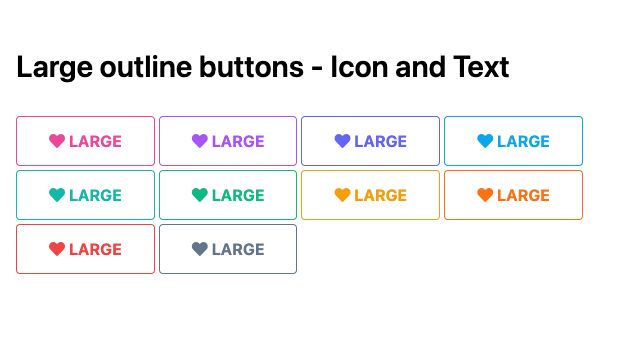 TailwindCSS Large Outline Buttons - Icon and Text