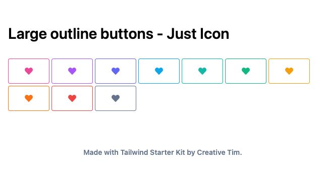 TailwindCSS Large Outline Buttons - Just Icon