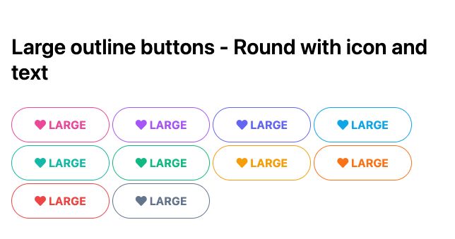 TailwindCSS Large Outline Buttons - Round with Icon and Text