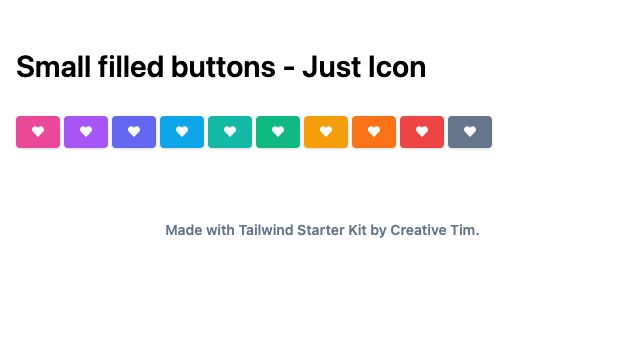 TailwindCSS Small Filled Buttons - Just Icon