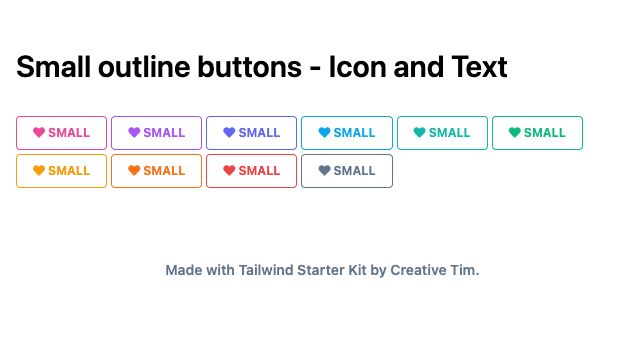 TailwindCSS Small Outline Buttons - Icon and Text