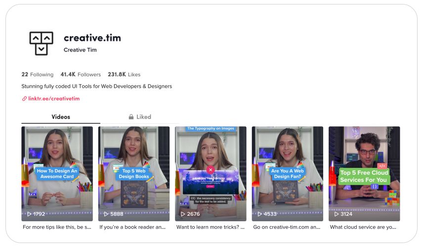 creative tim on tiktok