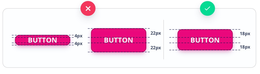 height size for buttons