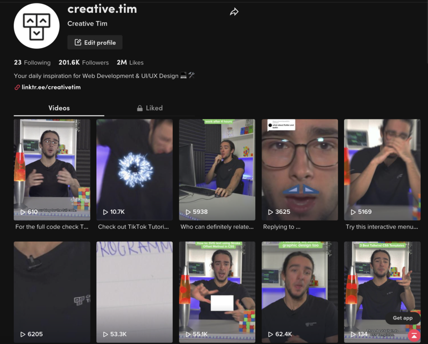 creative tim on tiktok