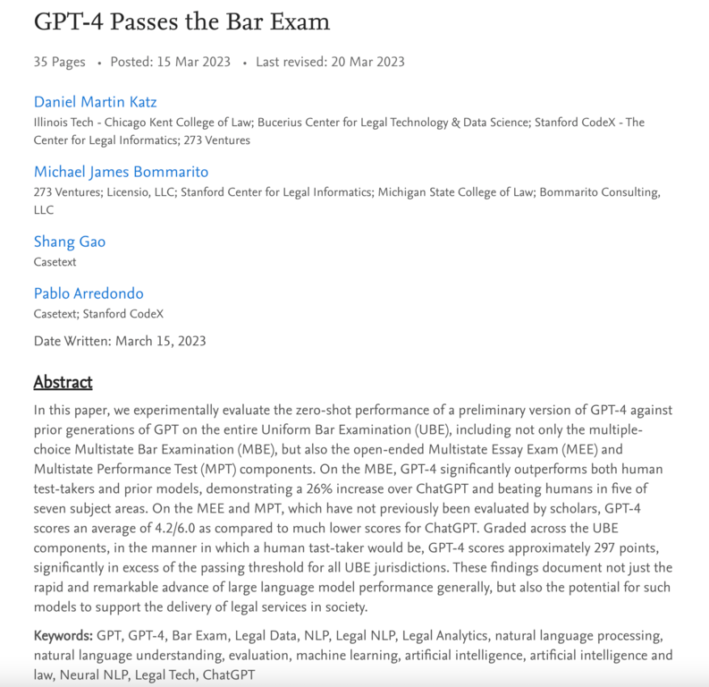 gpt4 passed bar exam