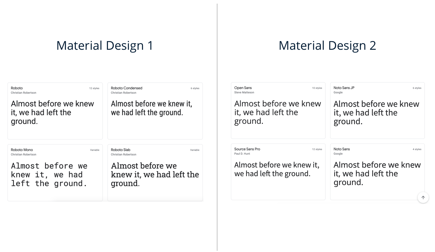 material design typography