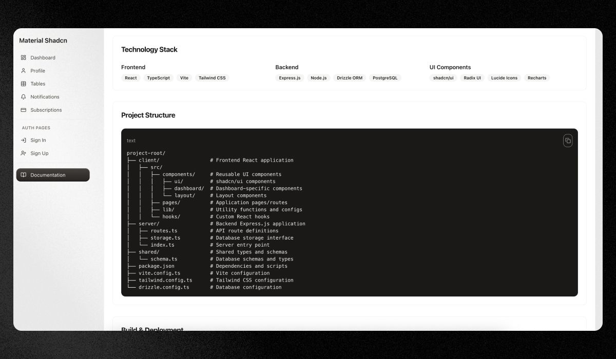 Introducing Material Dashboard Shadcn - A Free, Modern Admin Dashboard Built with Shadcn/UI & Tailwind CSS