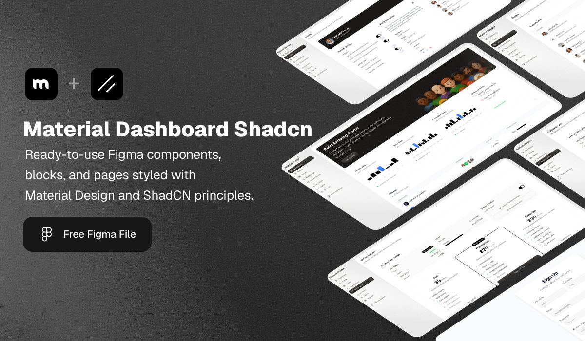 Introducing Material Dashboard Shadcn - A Free, Modern Admin Dashboard Built with Shadcn/UI & Tailwind CSS