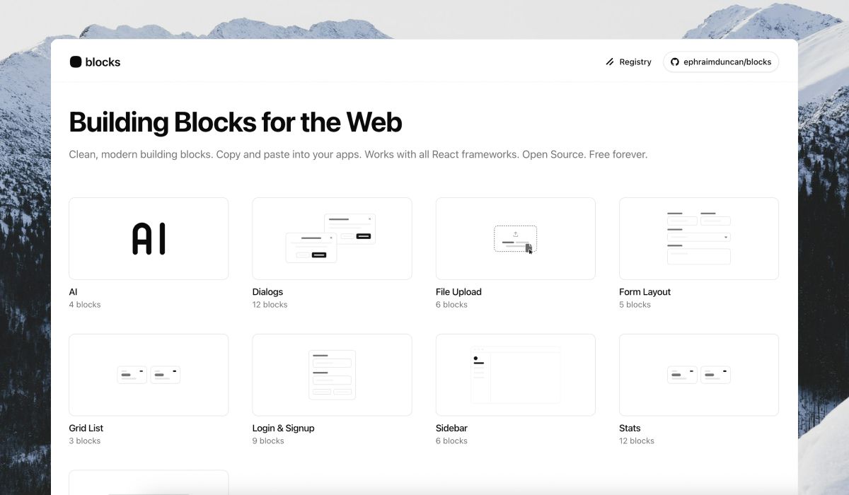 5+ Best Open Source shadcn/ui Block Libraries Ready for AI