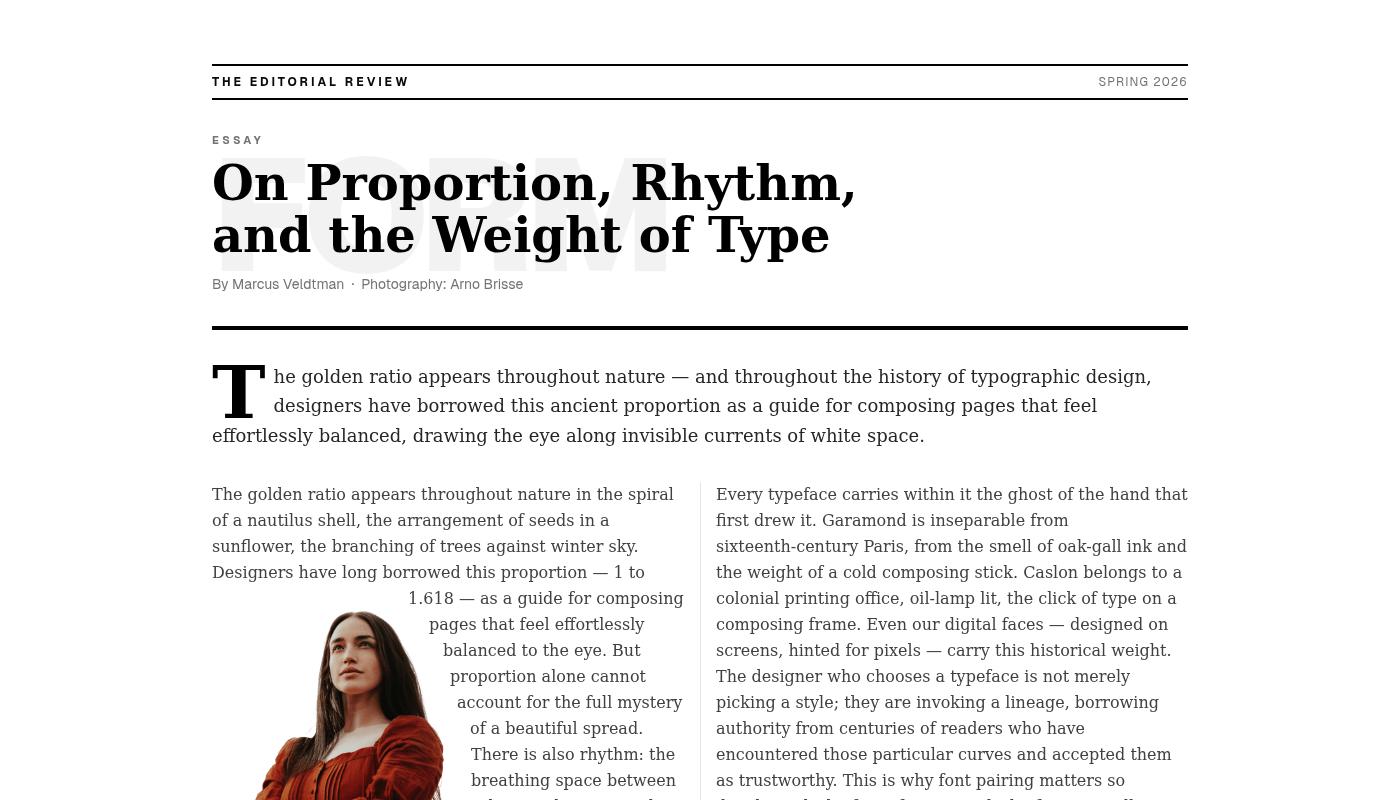 Magazine Editorial Columns block with Pretext