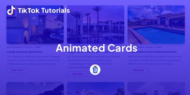 TikTok Tutorial #37 - How to create Animated Cards in CSS
