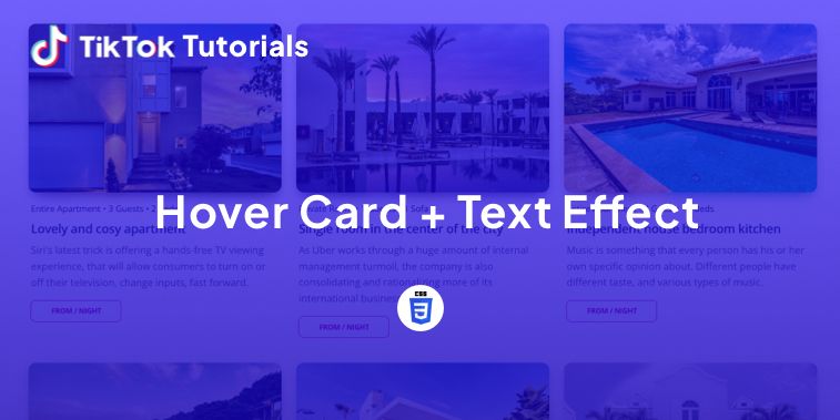TikTok Tutorial #27 - How to create a Hover Card + Text Effect in CSS