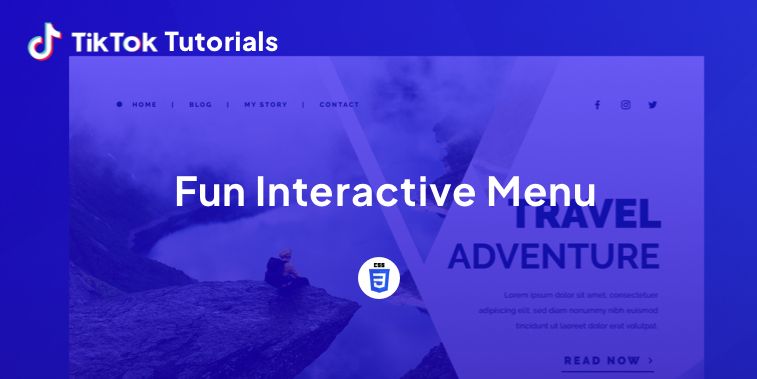 TikTok Tutorial #44- How to create a Fun Interactive Menu in CSS