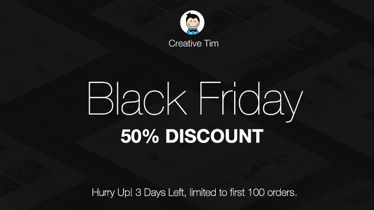 Black Friday - Discounts on Creative Tim
