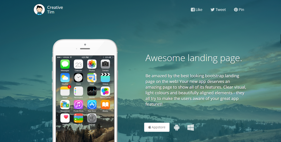 15 Free Bootstrap Landing Page Templates
