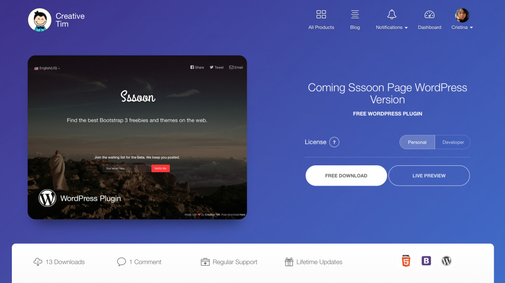Coming Sssoon Template for WordPress