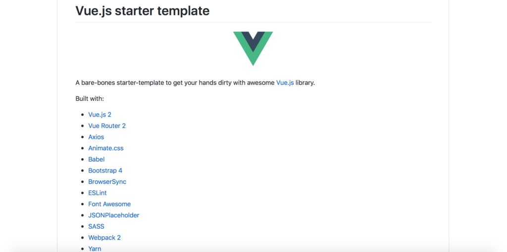 vuejs examples-starter template