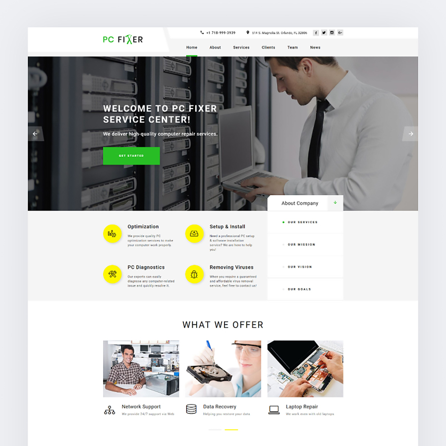 Computer Repair Services Landing Page HTML template