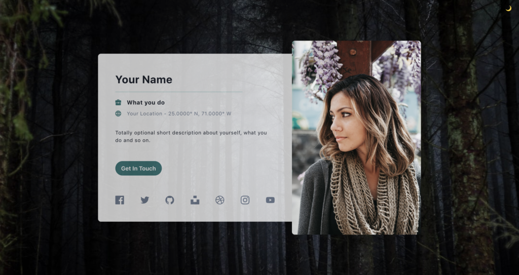 Profile card using tailwind css